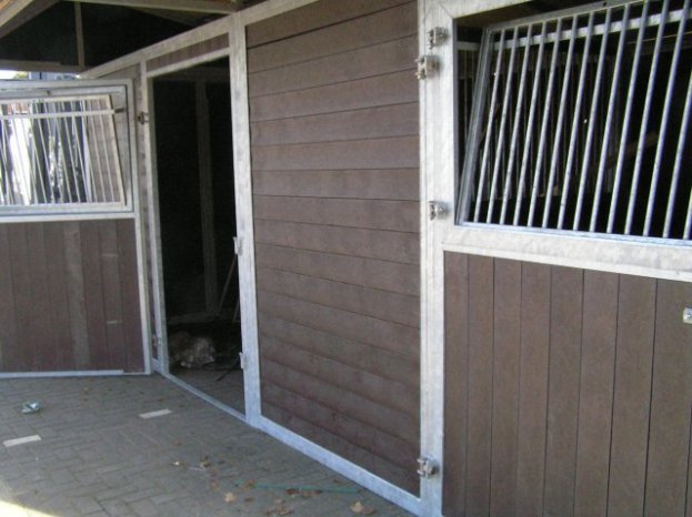 Plastic stable planks - tongue/groove boards - brick brown